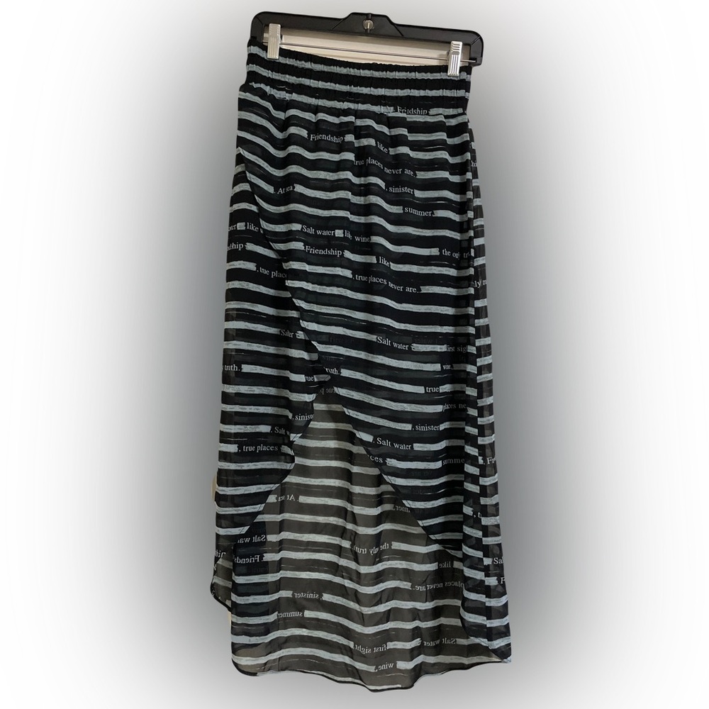 Diesel Ransa Summer High Low Reading themed Swim Sheer Skirt, Size Medium, NWT